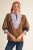 Shirt, Brown Puff Sleeves With Blue/Red Embroidered Neckline and Cuffs