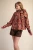 Shirt, Ruffle Tie Neck Brick Fall Floral
