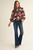 Shirt, Brown Floral With Contrast Floral Neckline