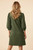 Dress, Brown Scallop Trim With Puff Sleeve