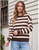 Shirt, Brown/White Striped Knit Crewneck