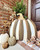 Stake, Brown and White Striped Large Pumpkin