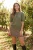 Shirt, Olive Sweater With Button Ruffled Neck