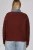 Sweater, Brown Layered Cord Sweater With Denim Mock Undershirt