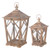 Lantern, Wooden Square With Finial/Ring On Top LARGE