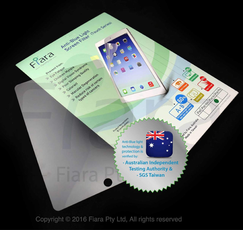 7.9 inch (New iPad mini 5th Gen) - Fiara iPad Anti Blue Light Screen Protector / Filter | Self-Adhesive Film