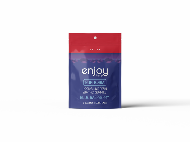 Euphoria Delta 8 THC Gummies 100 mg - 2 pack (50 mg total per piece)