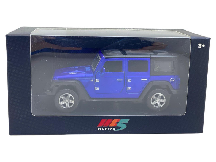 Macheta Jeep Rubicon replica albastru 1:36