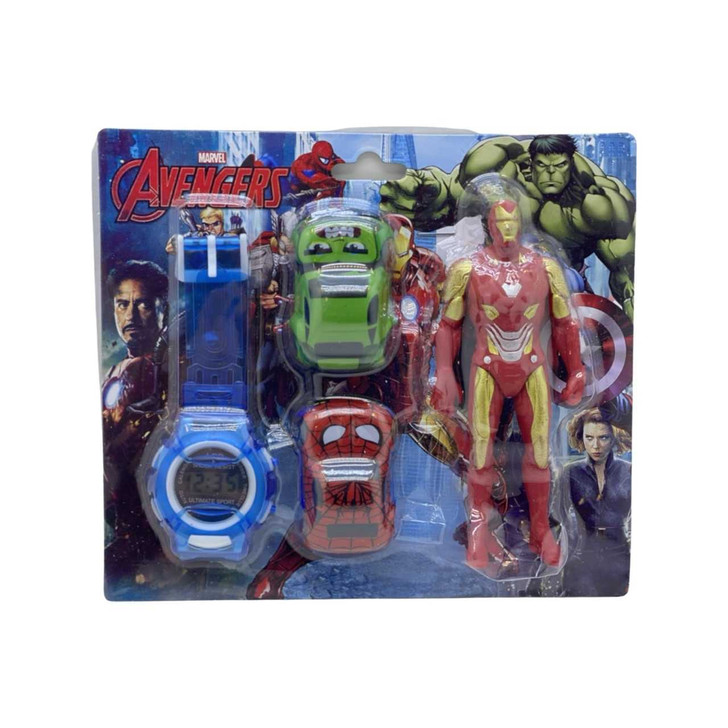 Ceas electronic cu masini si figurina - Iron Man - Imagine 1