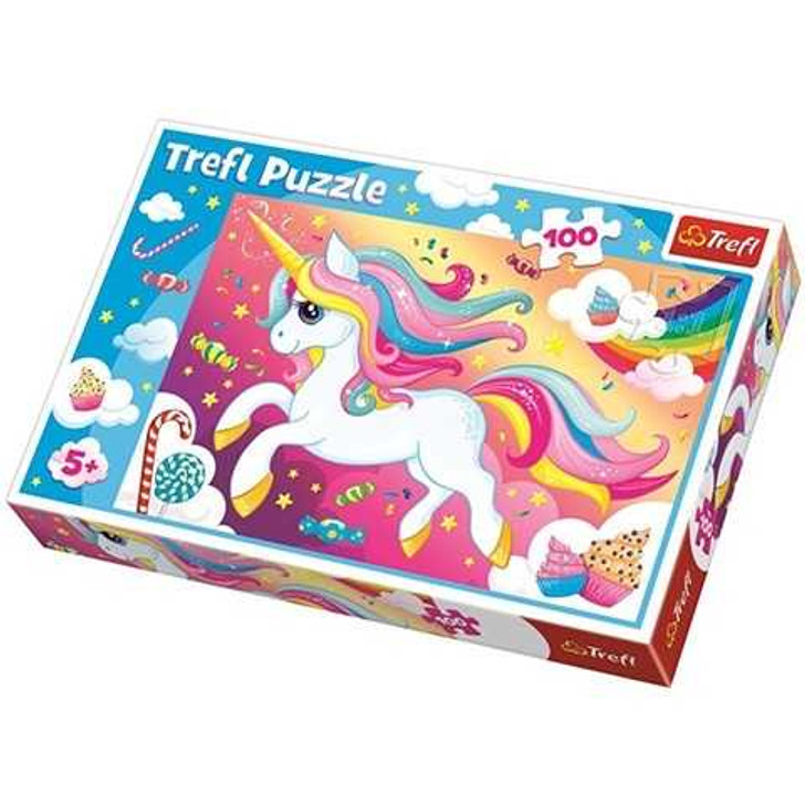 Puzzle Trefl unicorn fantastic 100 piese - Imagine 1