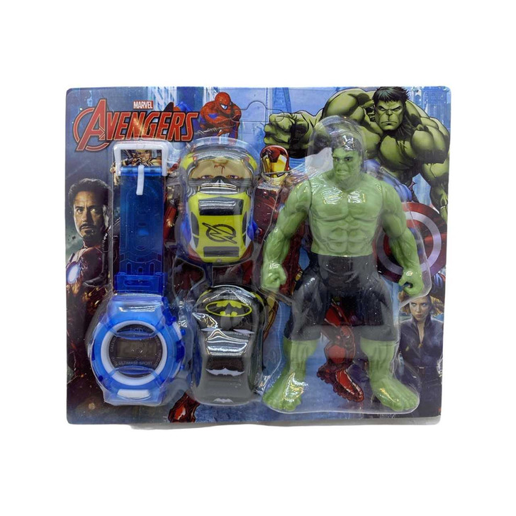 Ceas electronic cu masini si figurina - Hulk - Imagine 1