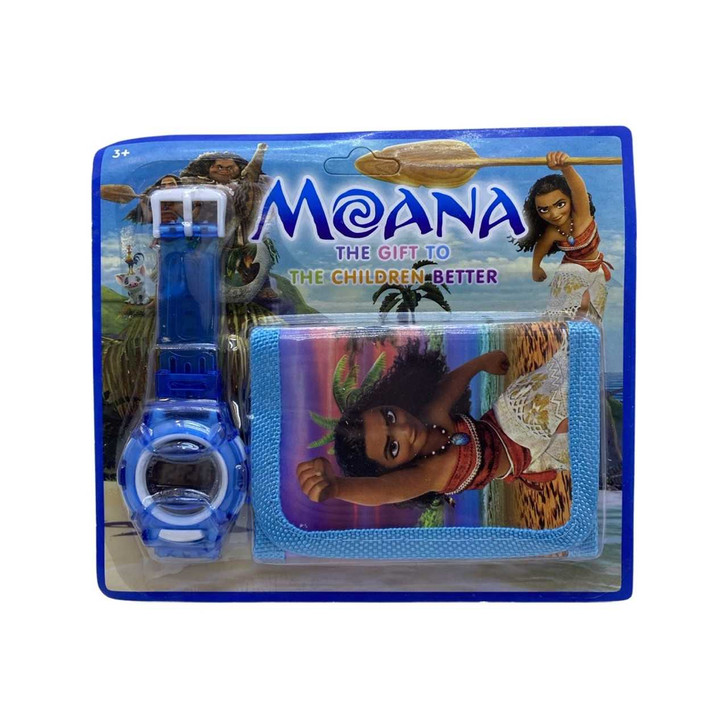 Set ceas electronic cu portofel Moana - Imagine 1