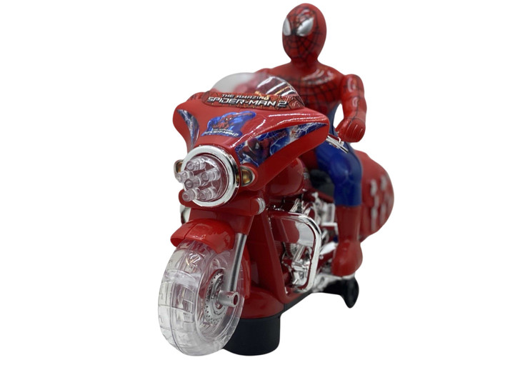 Motocicleta Spiderman de jucarie cu baterii, lumini si muzica - Imagine 2