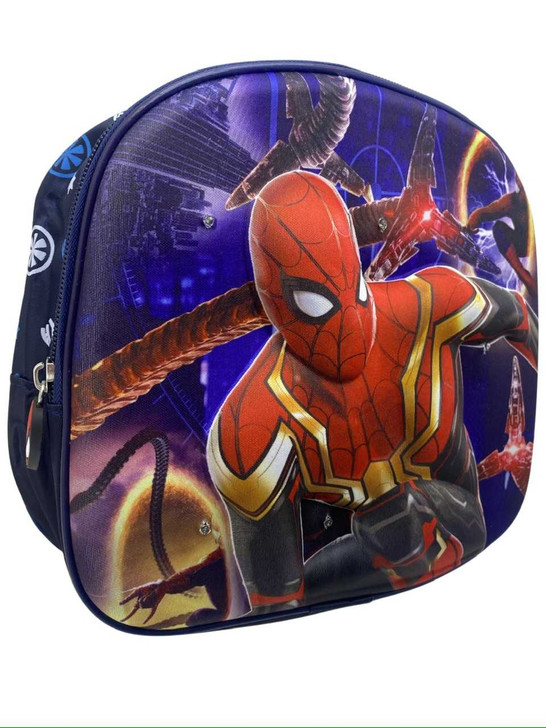 Ghiozdan Spiderman 3D cu leduri din panza cauciucata la interior 22cmx22cm - Imagine 2