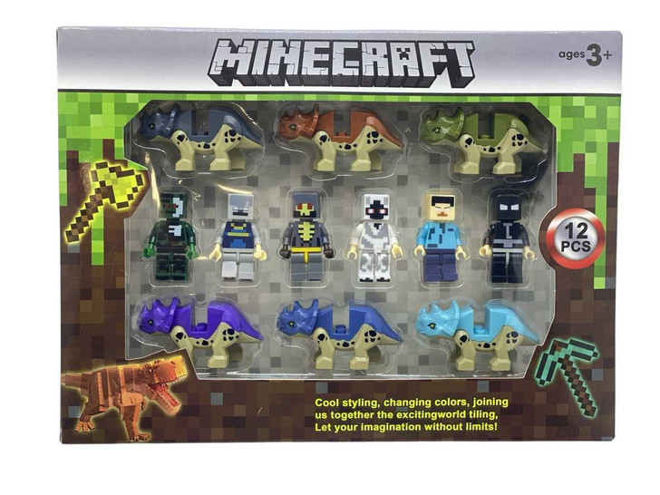 Set figurine de jucarie gen lego minecraft cu dinozauri - Imagine 1