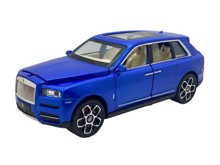 Macheta metal replica Rolls Royce cullinan cu fum albastru scara 1:24