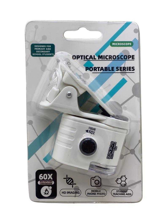 Mini Microscop pentru telefon prindere clips marire 60X - Imagine 1