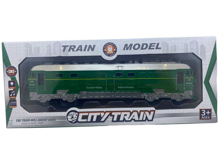 Locomotiva tren verde cu sunete si lumini - Imagine 1