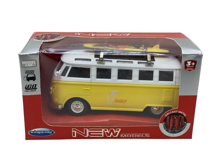 Macheta replica Volkswagen Surf din Metal - Design Retro cu Detalii Realiste galben