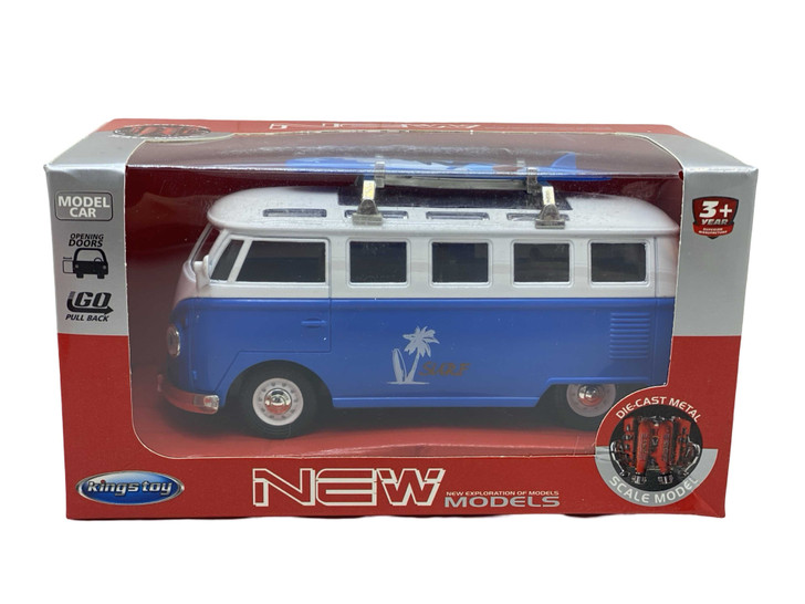 Macheta replica Volkswagen Surf din Metal - Design Retro cu Detalii Realiste albastra
