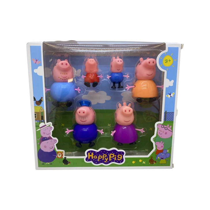 Set figurine Peppa Pig HAPPY Family 6 piese - Imagine 1