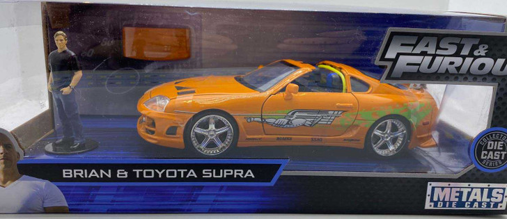 Macheta metal Toyota Supra fast and furious cu figurina 1:24 - Imagine 1