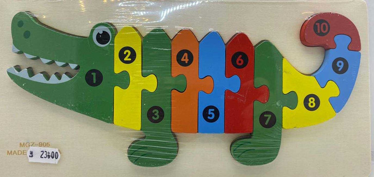 Puzzle Incastru crocodil 10 piese - Imagine 1