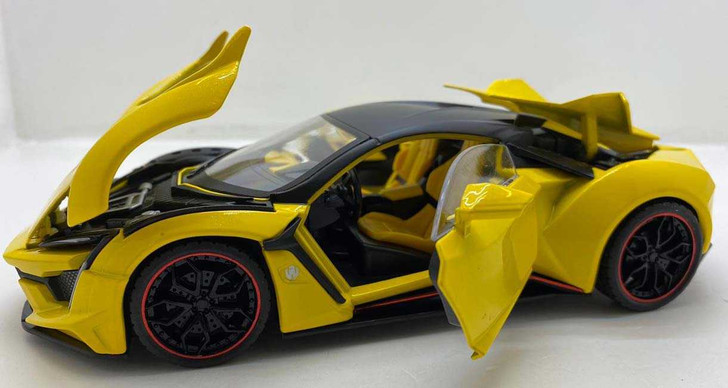 Macheta din metal Lykan HyperSport galben 1/24 - Imagine 1