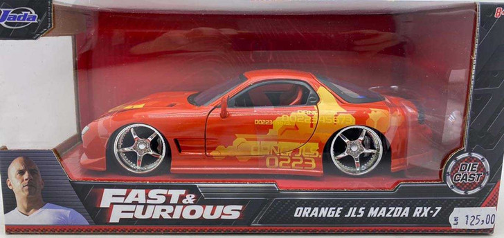 Macheta Fast and Furious 1995 Mazda RX-7 orange 1/24 - Imagine 1