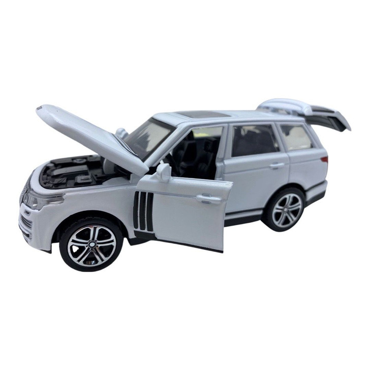 Macheta metal replica Range Rover alb cu lumini si sunet - Imagine 1