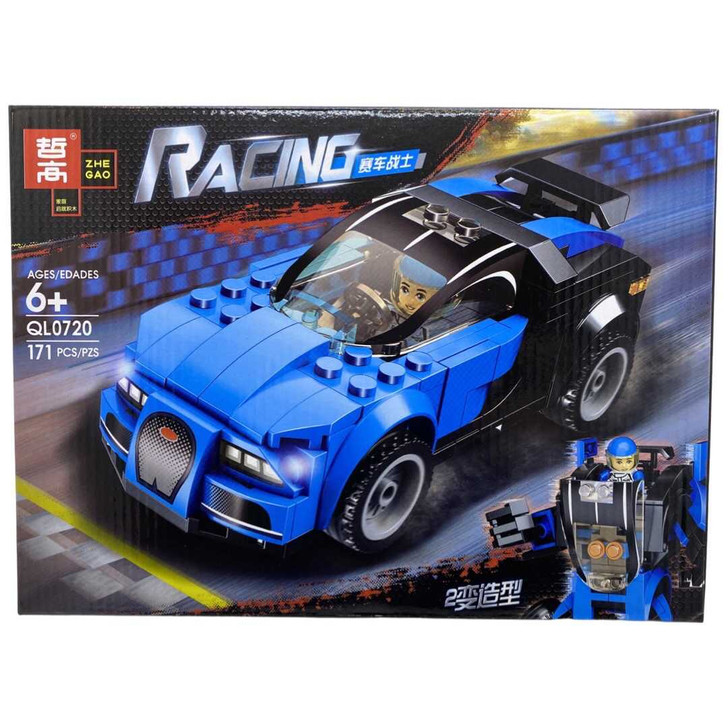 Lego 2 in 1 masina albastra Racing QL0720  - Imagine 1