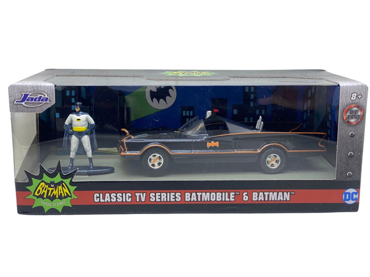Macheta metal 1966 Batman Batmobil cu figurina, black 1/32