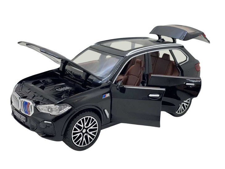 Macheta Bmw X5 negru 1:32 deschide toate usile- sunet si lumini - Imagine 1
