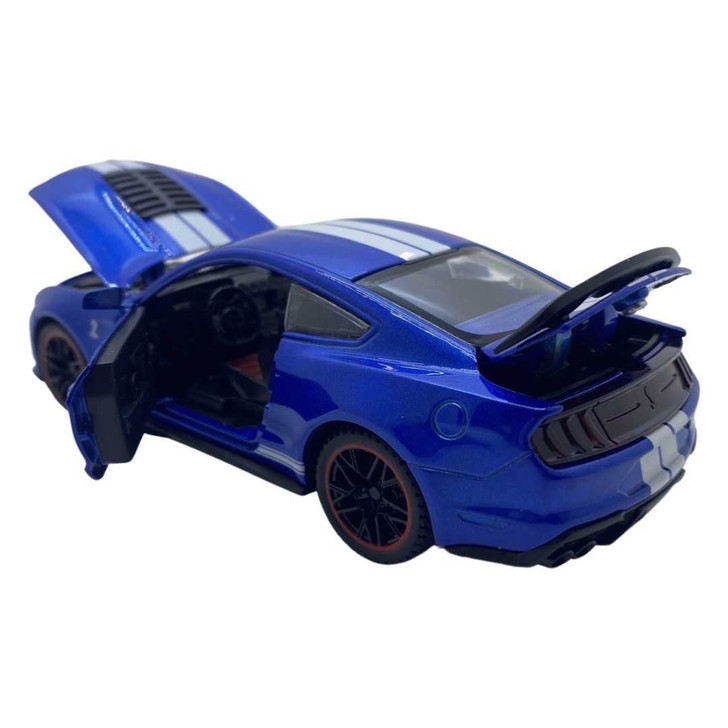 Macheta metal Ford Mustang albastru 1:32 cu sunete si lumini - Imagine 2