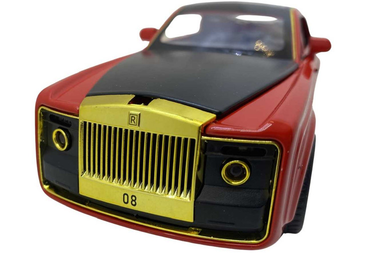 Macheta metal Rolls Royce Phantom limuzina replica deschide usi, capota si portbagaj 19cm rosu - Imagine 2