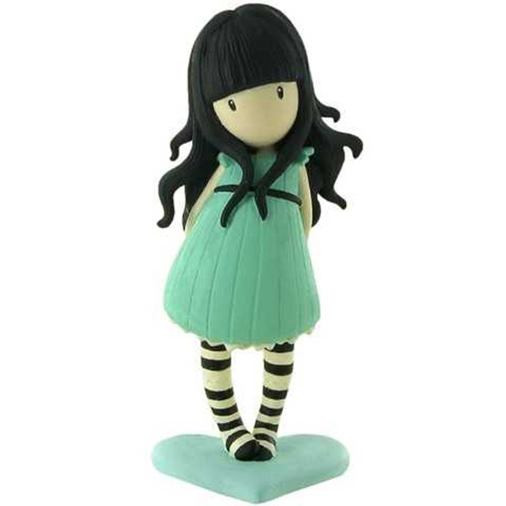 Figurina Gorjuss in haine de culoare turquoise - Imagine 1