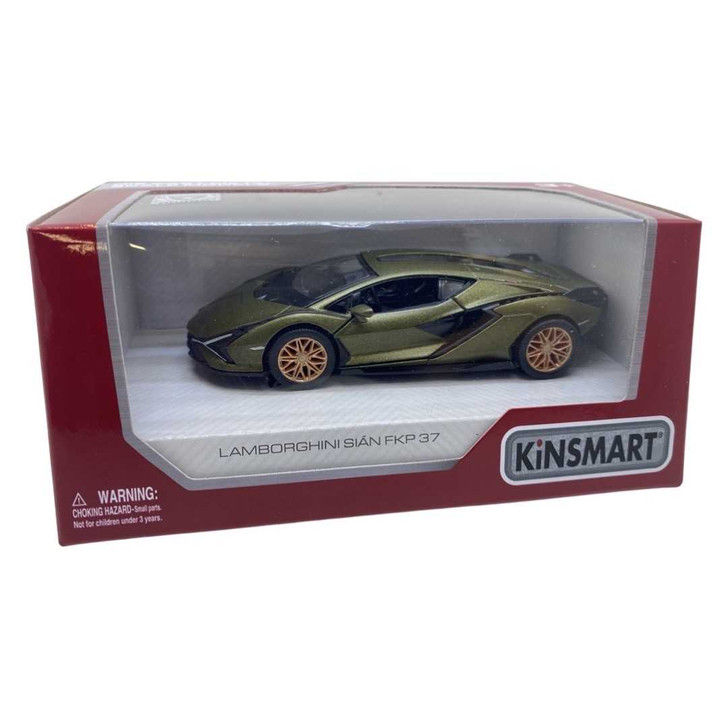 Macheta Lamborghini Sian, green-gold in window box 1/36 Kinsmart - Imagine 1