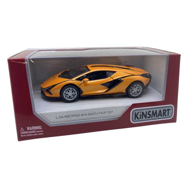 Macheta Lamborghini Sian, orange in window box 1/36 Kinsmart - Imagine 1