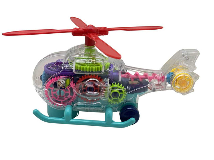 Elicopter transparent cu baterii, sunet si lumini - Imagine 2