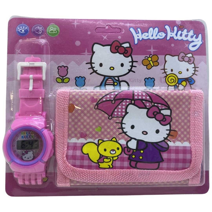 Ceas electronic cu portofel  - Hello Kitty - Imagine 1