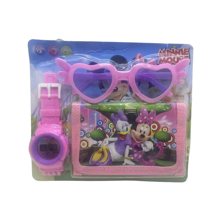 Ceas electronic cu portofel si ochelari - Daisy, Minnie - Imagine 1