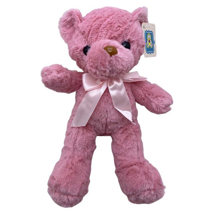 Urs plus aranjamente botez roz  29 cm - Imagine 1