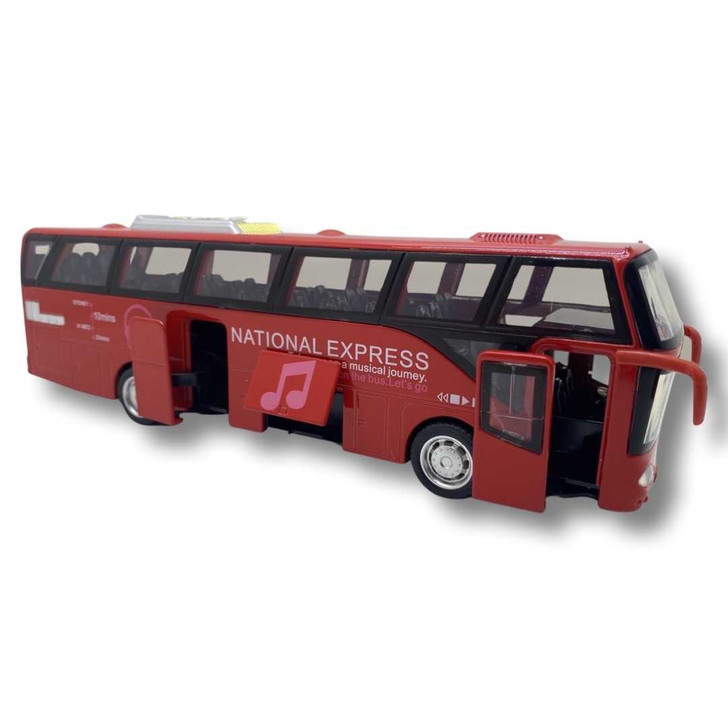 Macheta metal autobuz Express rosu cu sunet si lumini - Imagine 2