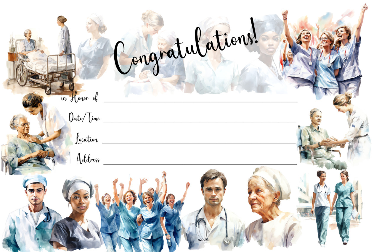 nursing grad cards DIY Rose Gold Nurse Graduation Invitation | Nursing Grad Invite Template