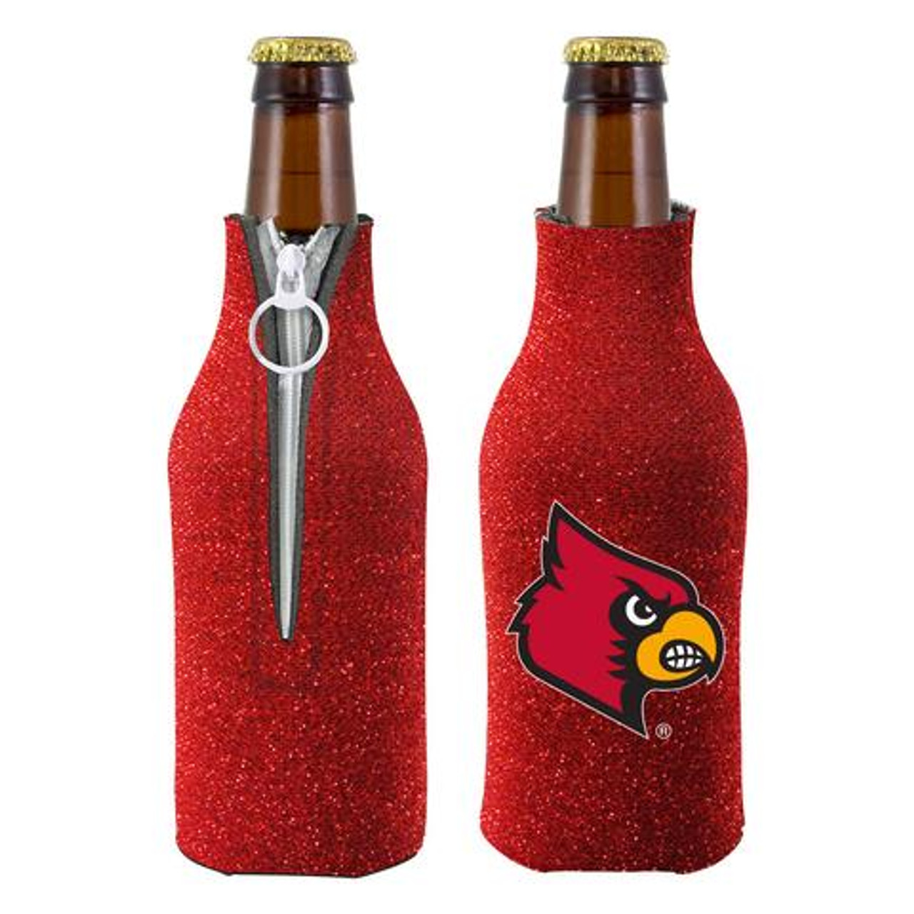 Louisville Cardinals Glitter Bottle Cooler, Red