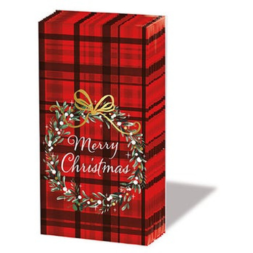 Christmas Red Plaid Pocket Tissue Set of Two