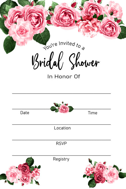 Rose Bridal Shower Invitation Post Card