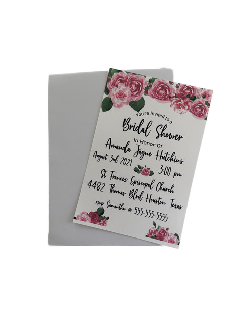 Rose Bridal Shower Invitation Post Card