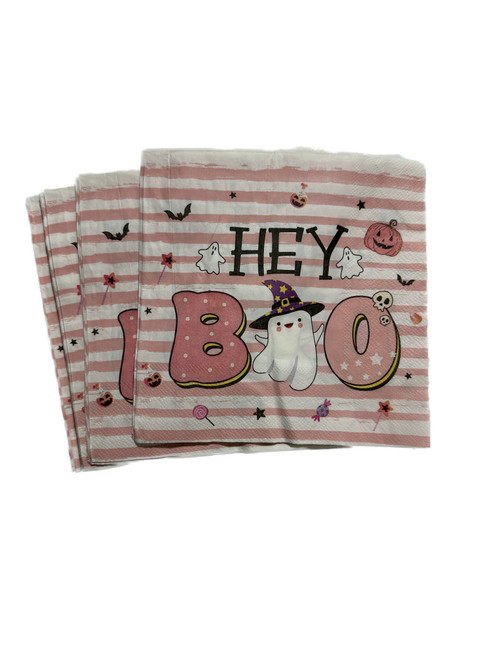 Halloween Pink Stripes Lunch Napkin Halloween Pink Stripes Lunch Napkin