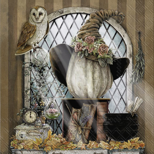 The Witching Hour Halloween Cocktail Napkin Decoupage